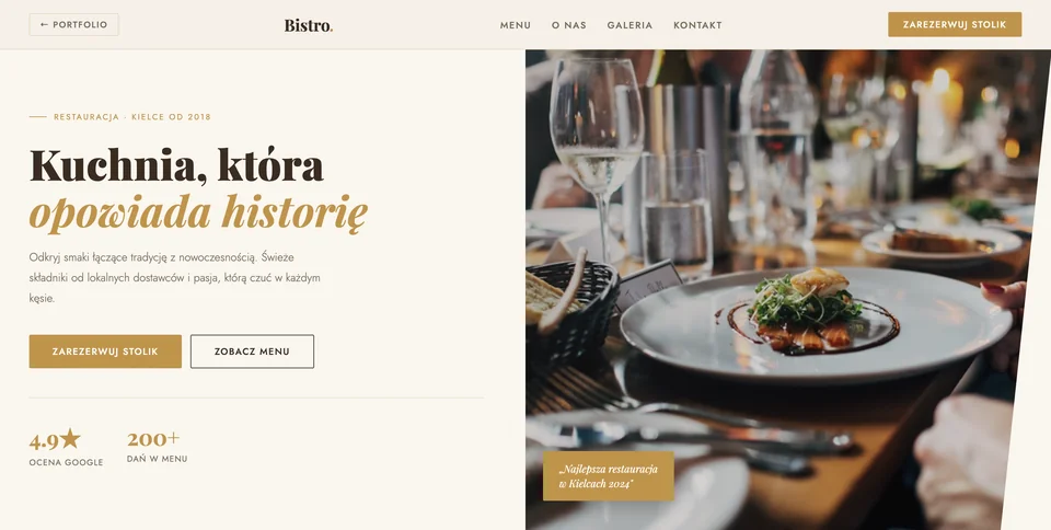 Szablon strony internetowej dla restauracji - Bistro